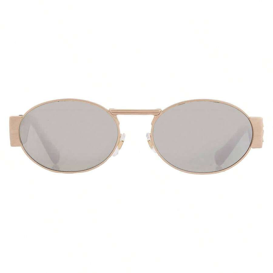 LocalVersace Green Mirror Silver Oval Unisex Sunglasses VE2264 100230 56 | SHEIN