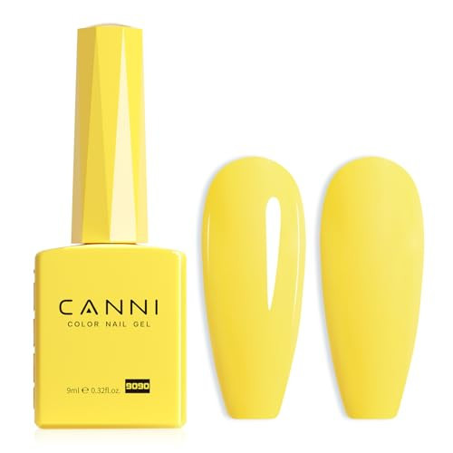 CANNI Bright Yellow Gel Nail Polish, 1Pcs Neon Yellow Gel Polish Pastel Butter Yellow Color Nail Polish Gel High Gloss Soak Off U V Gel Nail French Nail Manicure Salon DIY | Amazon (US)