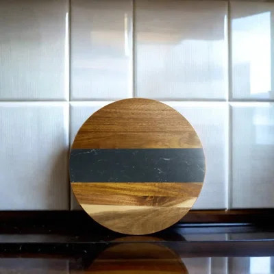 Marble and Acacia Wood Round Board - 11 | Wayfair North America