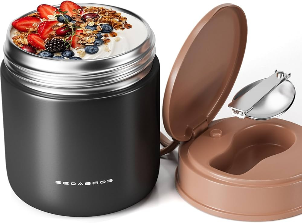 15.2oz Food Thermos for Kids – SUS316 Stainless Steel Insulated Lunch Jar with Spoon & Handle, ... | Amazon (US)