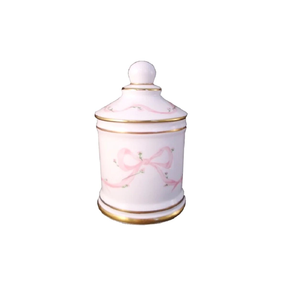 Porcelain Bow Cotton Jar | Bows & Blue