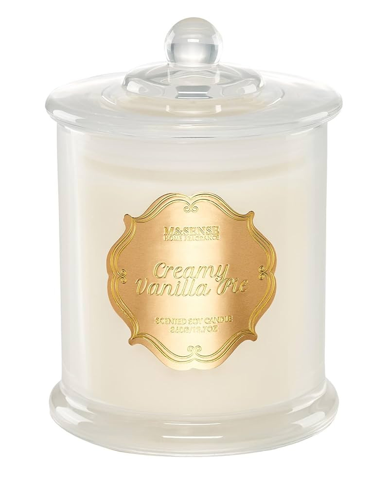 M&SENSE Vanilla Candles for Home Scented, Organic Soy Candles Non Toxic Soot-Free, 12.7oz Large J... | Amazon (US)