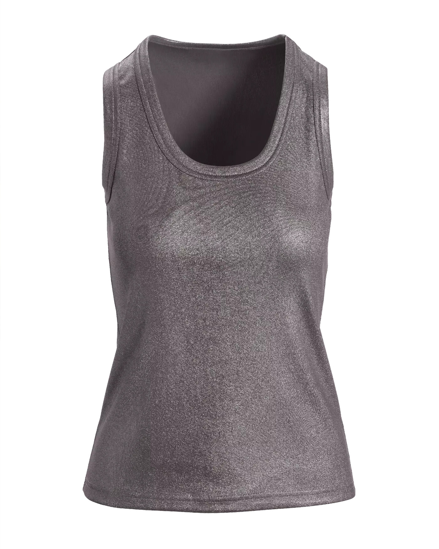 Metallic Scoop Neck Tank Top - Navy | Boston Proper | Boston Proper