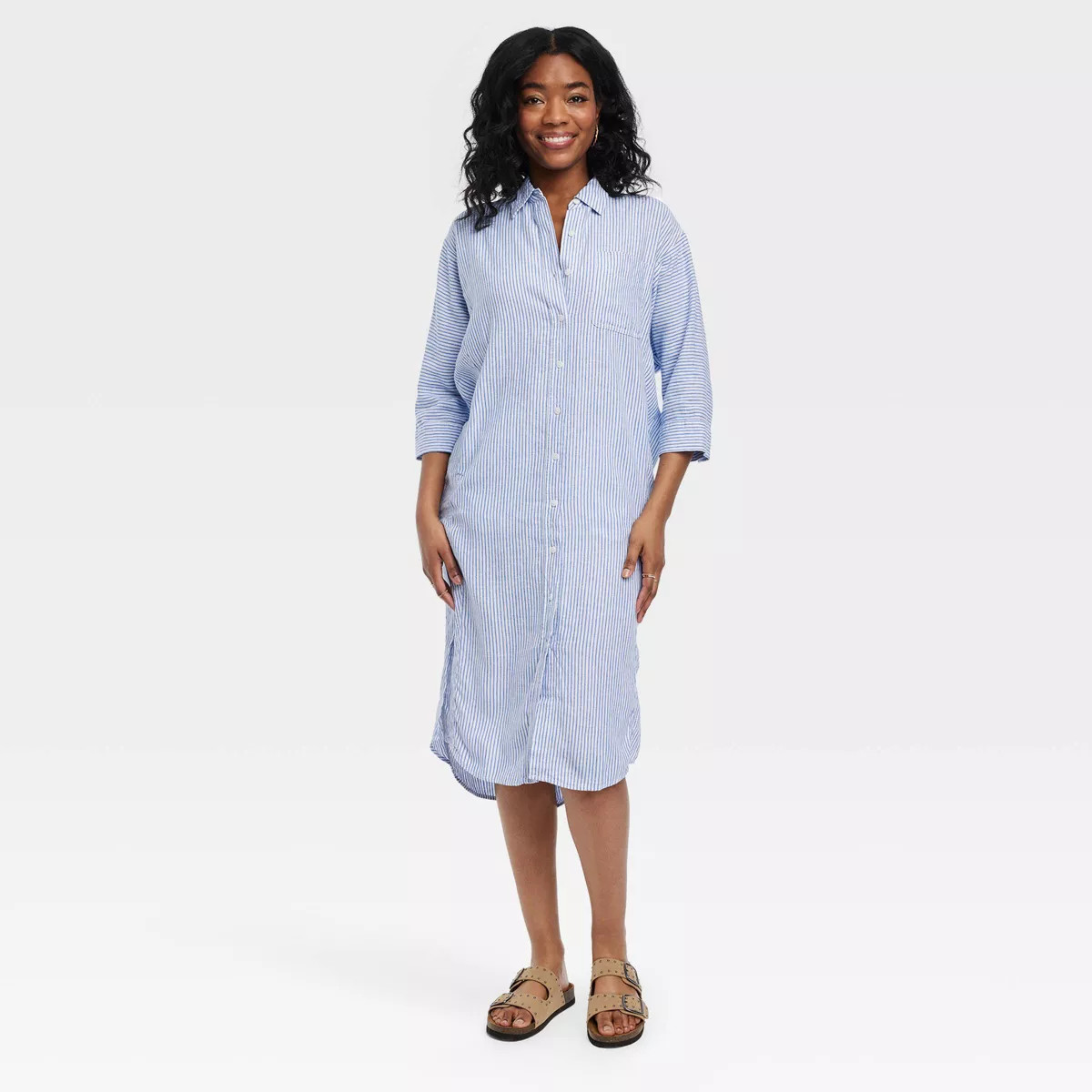 Women's 3/4 Sleeve Midi Shirtdress - Universal Thread™ | Target