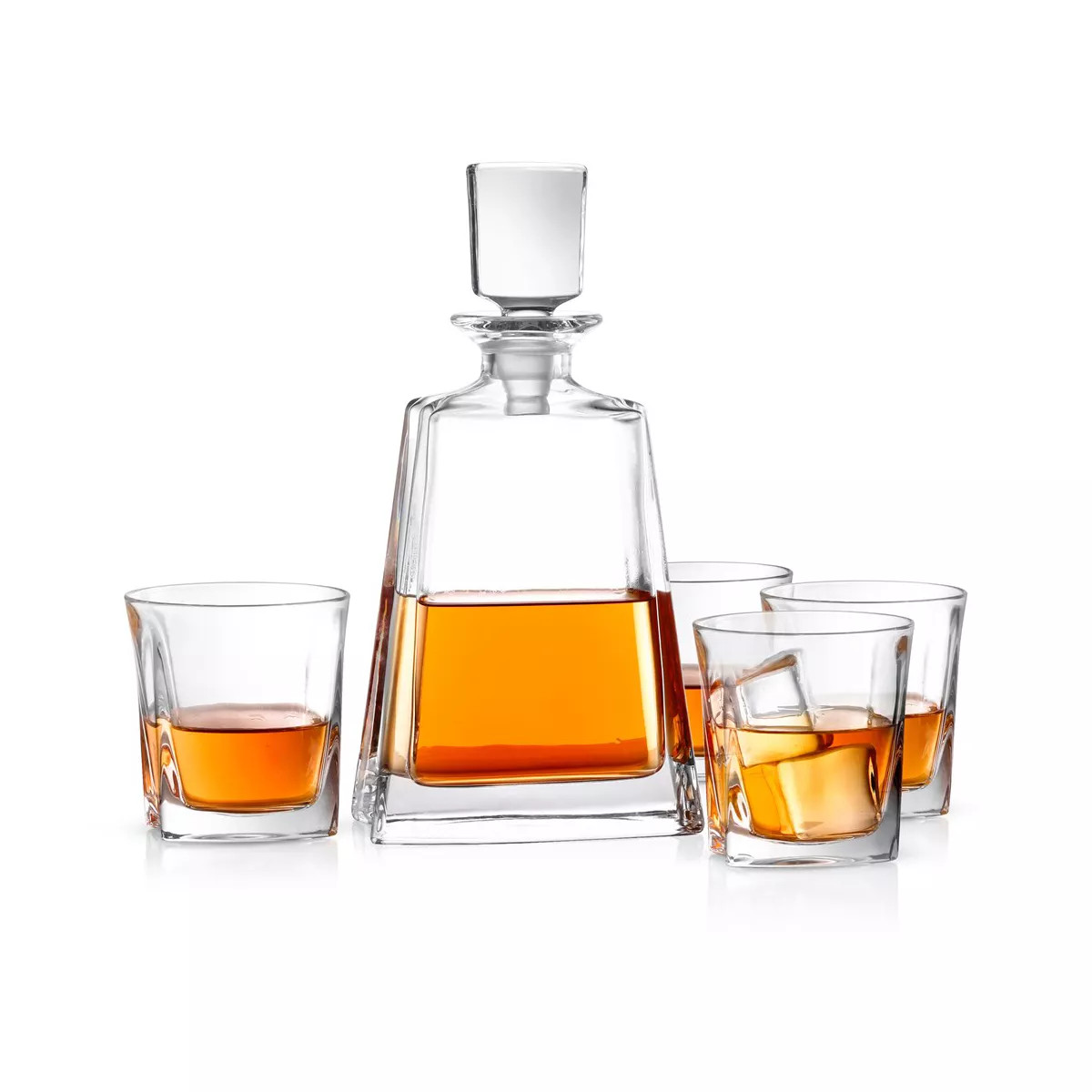 JoyJolt Luna Whiskey Decanter Bar Set - Set of 5 - Scotch Decanter & Old Fashioned Whiskey Glasse... | Target