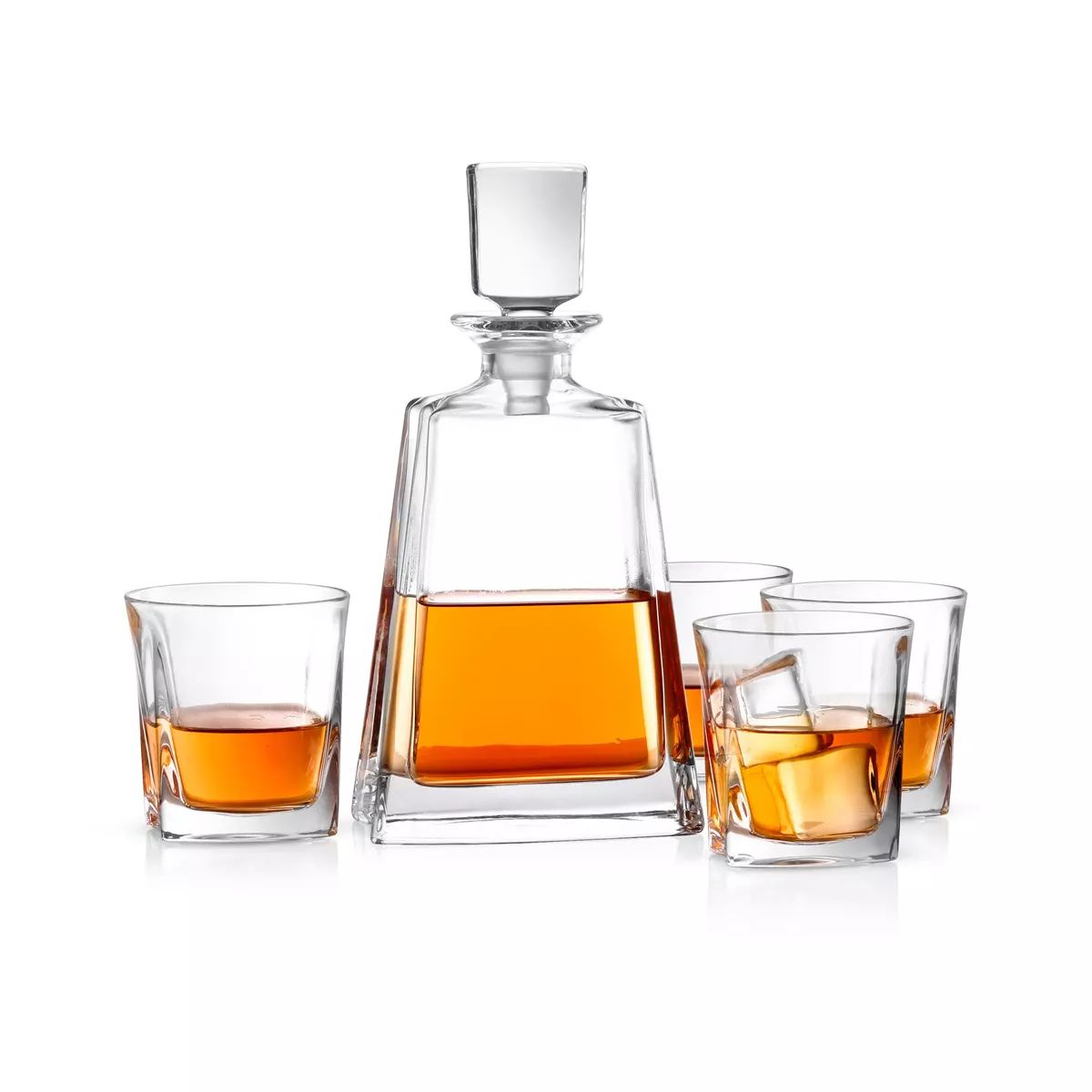 JoyJolt Luna Whiskey Decanter Bar Set - Set of 5 - Scotch Decanter & Old Fashioned Whiskey Glasse... | Target