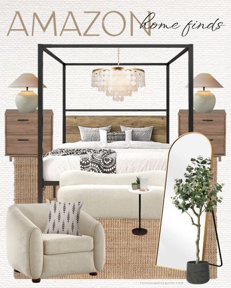 Shop these Amazon Home finds! Bedroom Poster Bed, jute rug, gold arch mirror, nightstands, terracotta table lamps, boucle bench, barrel chair, capiz shell chandelier and more! 

Follow my shop @thehouseofsequins on the @shop.LTK app to shop this post and get my exclusive app-only content!

#liketkit 
@shop.ltk
https://liketk.it/4fBgg

#LTKstyletip #LTKhome #LTKsalealert