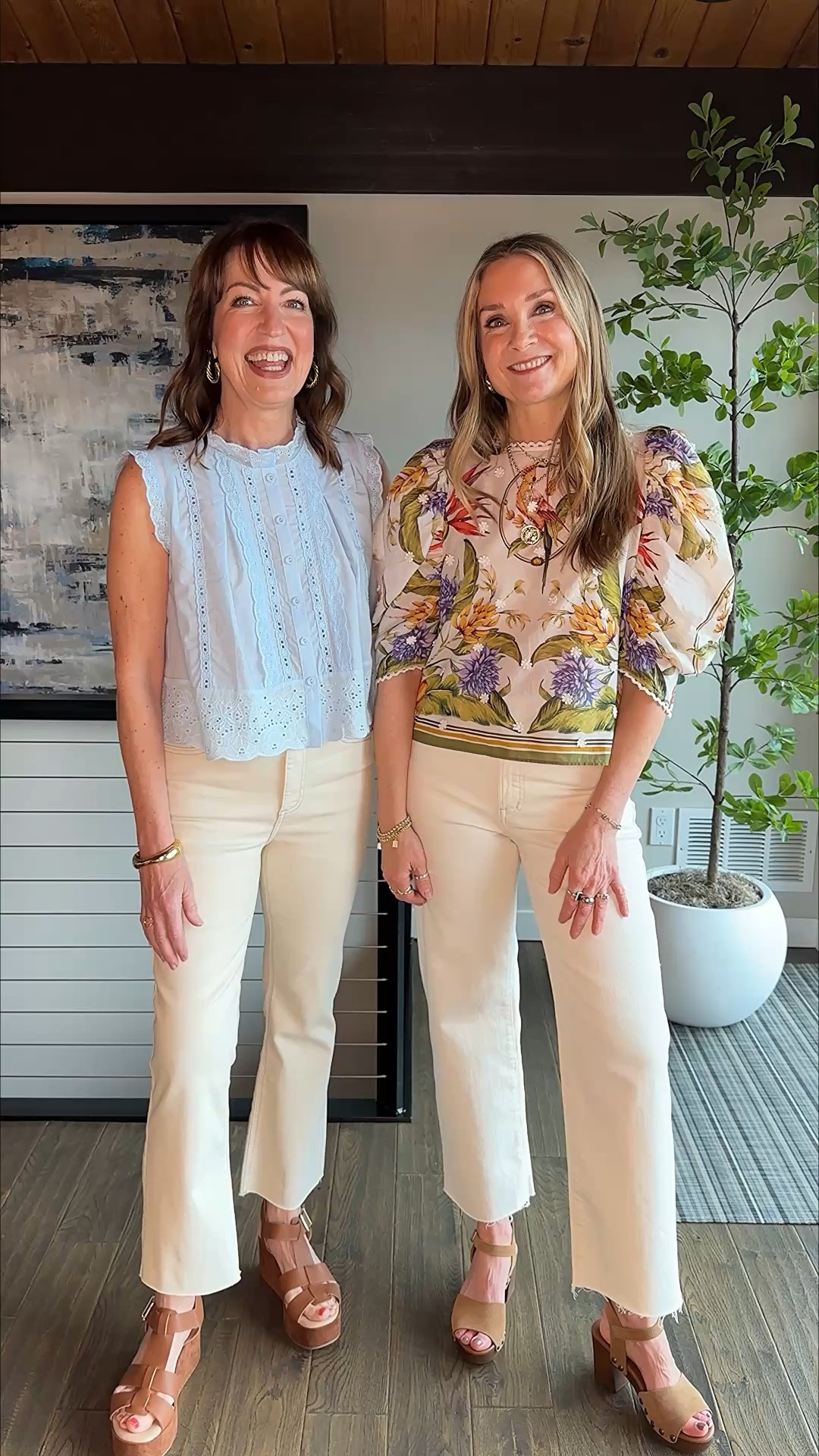 Comment SHOP for outfit links! 
Ecru jeans are so fresh for spring!🌸 These are our favorite cropped styles! We also linked our cute spring tops and shoes. We are both 5’6, small in tops and 26/27 in pants! 
How to Shop:🛍️
-Comment SHOP for outfit links
-Click the link in our bio to shop
-Watch our stories for links! 

Ecru jeans, Pistola, Madewell, cropped jeans, Amazon blouse, Farm Rio blouse, Cordani shoes 


#LTKootd #LTKgrwm #LTKOver40