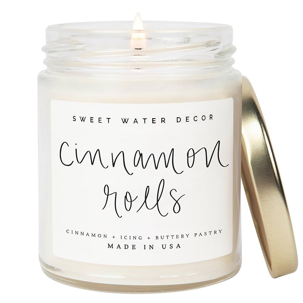 Sweet Water Decor Cinnamon Rolls Candle | Soy Candle Cinnamon, Icing and Cinnamon Buttery Pastry ... | Amazon (US)