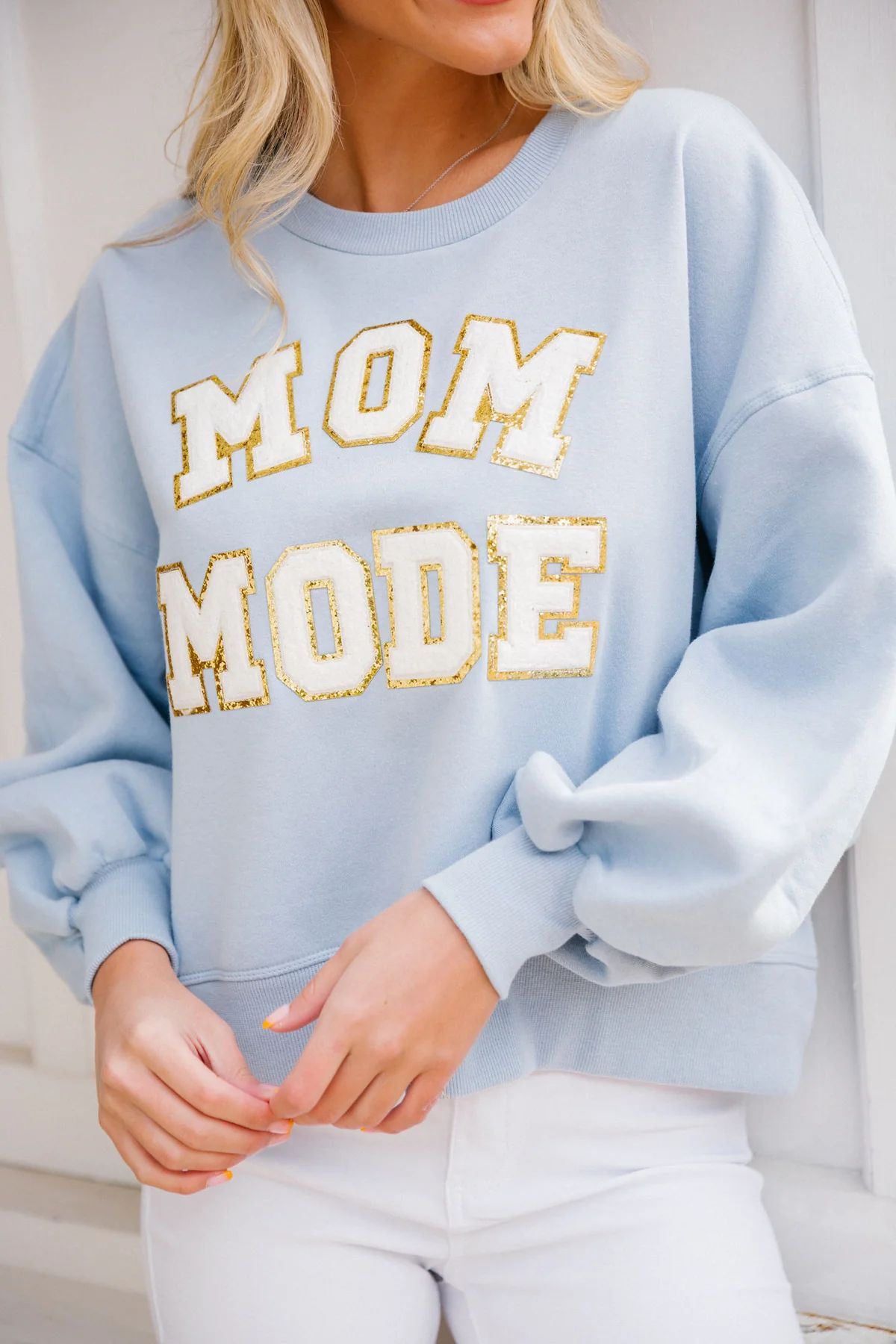 MOM MODE LIGHT BLUE PULLOVER | Judith March