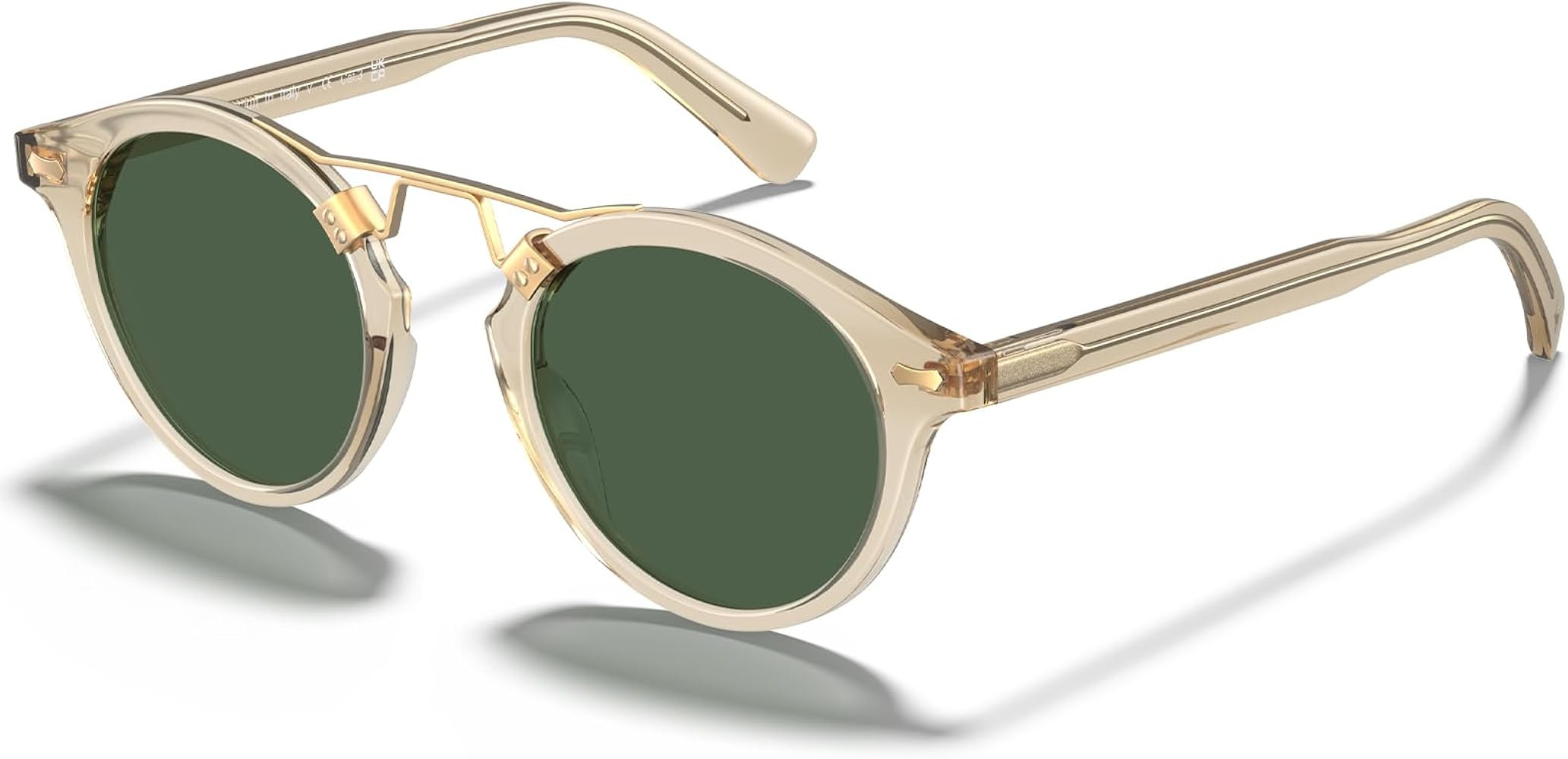 CARFIA Small Face Acetate Polarized Sunglasses for Women UV Protection, Retro Double Bridge Eyewe... | Amazon (US)