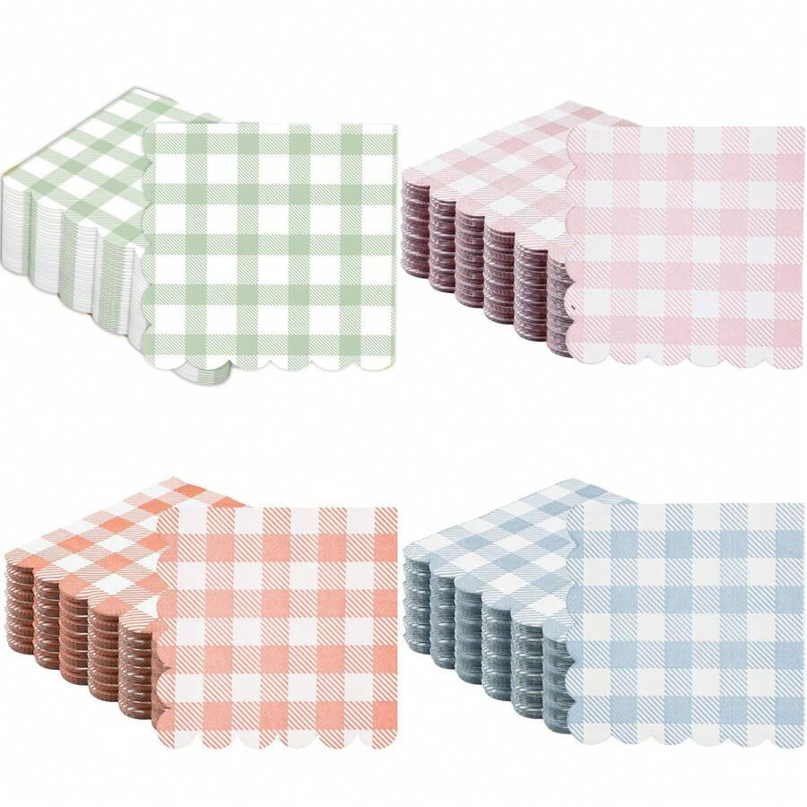 20pcs/100pcs Macaron Color Tissue Disposable Wavy Edge Napkins For Party Decorations Wedding Birt... | SHEIN