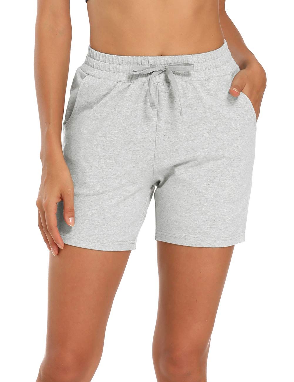 MOCOLY Women's Cotton Bermuda Yoga Shorts Lounge Indoor Straight Leg Half Length Active Workout S... | Amazon (US)