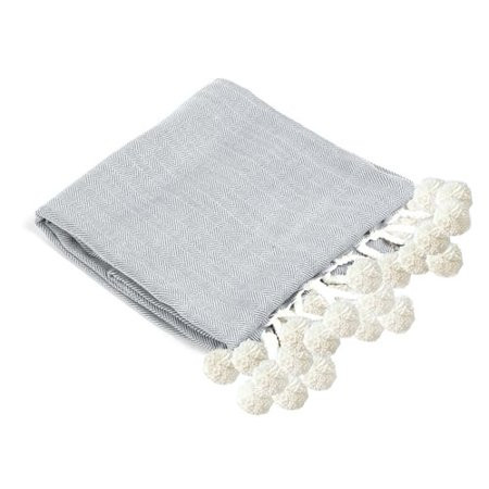 8 Oak Lane Pom Herringbone Throw | Walmart (US)