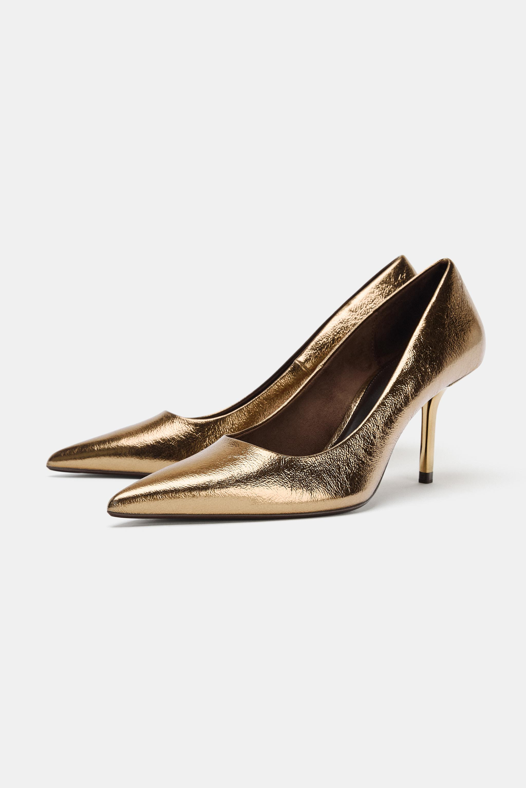 METALLIC EFFECT HEELS | Zara US