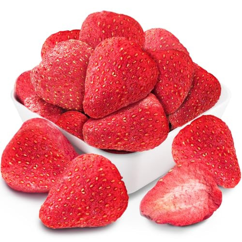 16 Oz Freeze-Dried Whole Strawberries - Dehydrated Fruit - Frozen No Sugar Added, No Additives - Premium Natural Single-Ingredient Strawberry - Perfect for Oatmeal, Cereal, Smoothies, Yogurt & Baking Toppings & Snacks | Amazon (US)
