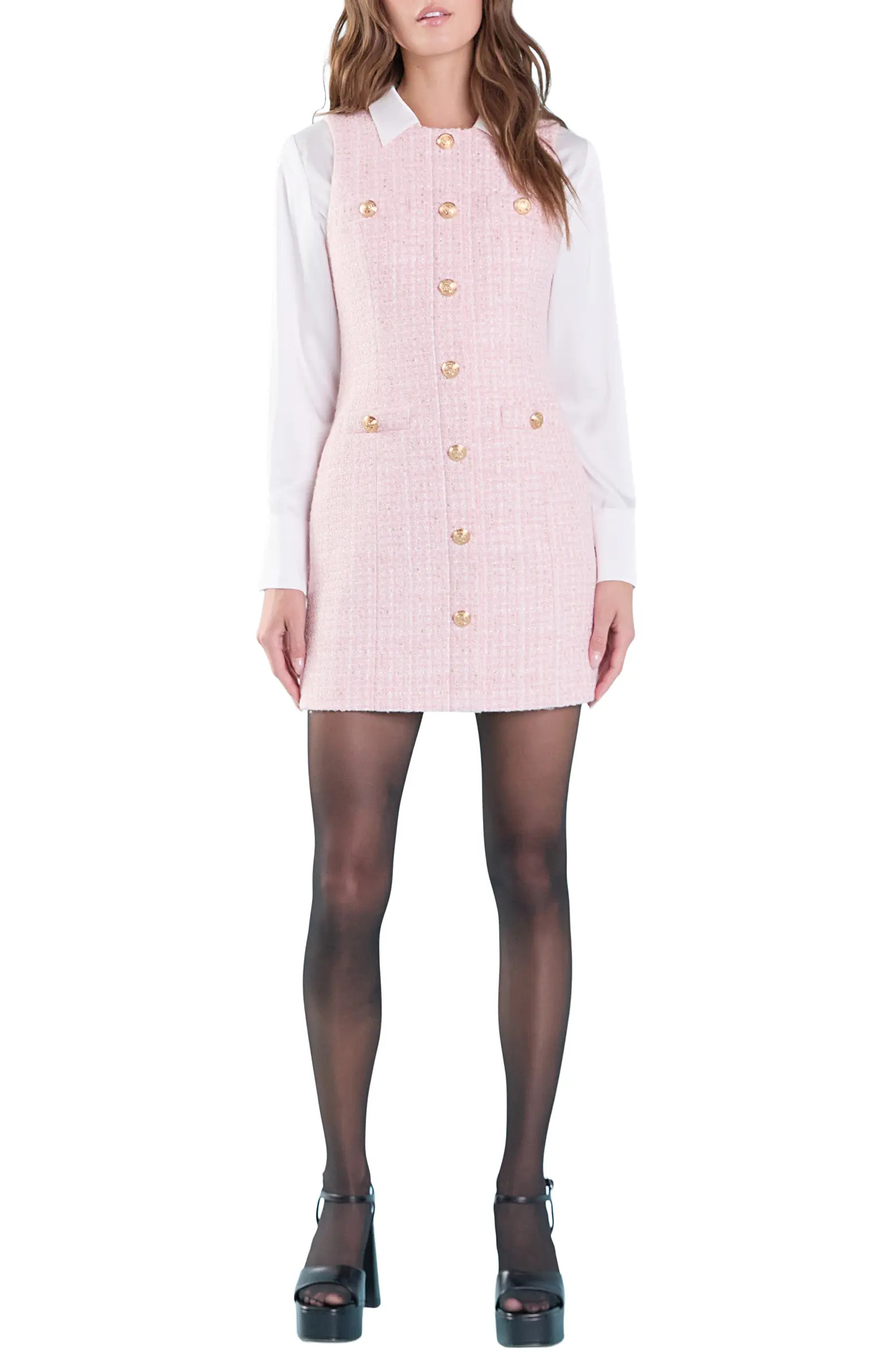 Sleeveless Metallic Tweed Minidress | Nordstrom