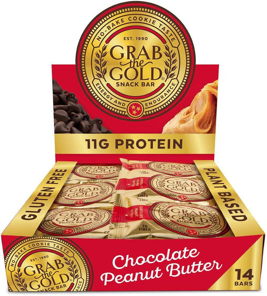 Grab The Gold Chocolate Peanut Butter Protein Bars Vegan 14 Count | Amazon (US)