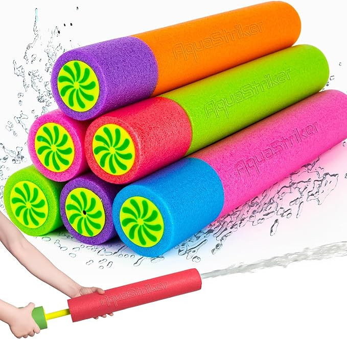 ArtCreativity Foam Water Guns for Kids - 6 Pack - Long Range Swimming Pool Noodle Water Squirter ... | Amazon (US)
