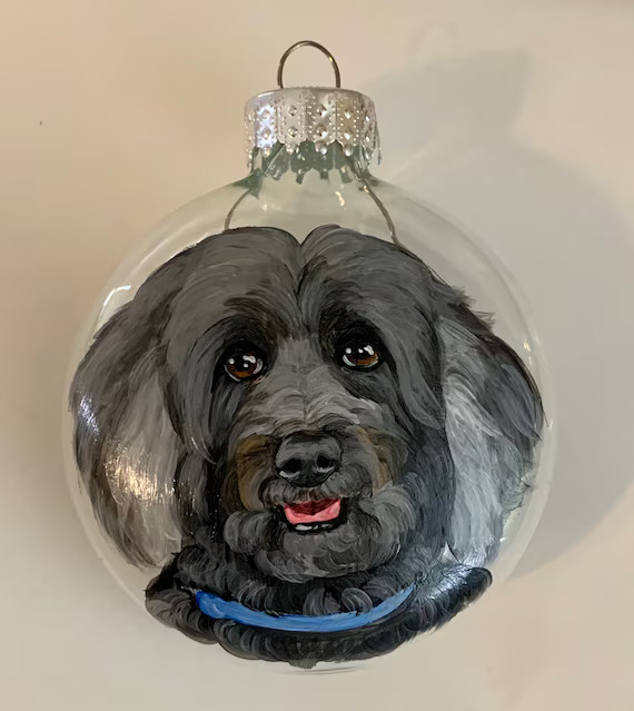 Custom Hand painted pet portrait ornament | Etsy (US)