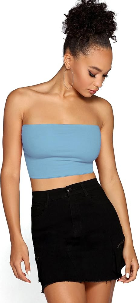 Emmalise Women's Crop Tube Cotton Jersey Top Shirt | Amazon (US)