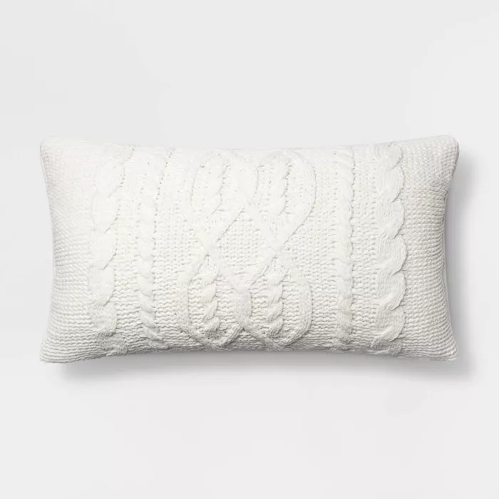 Oversized Cable Knit Chenille Throw Pillow - Threshold | Target