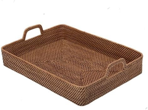 KOUBOO Laguna Rectangular Rattan High Wall Serving Tray, Extra Large, Honey Brown | Amazon (US)