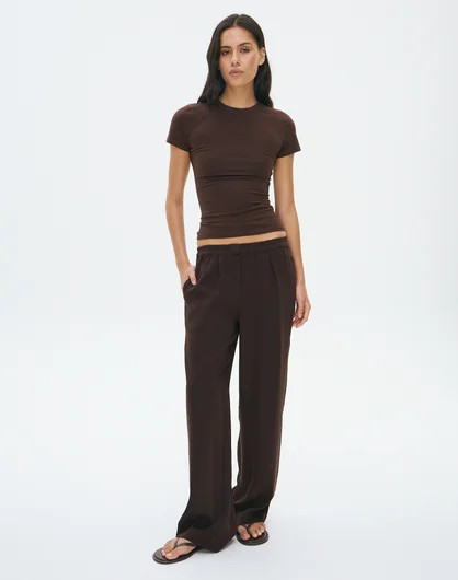 Elastic Waist Relaxed Pant in Brown To Earth | Glassons AU | Glassons (Australia)