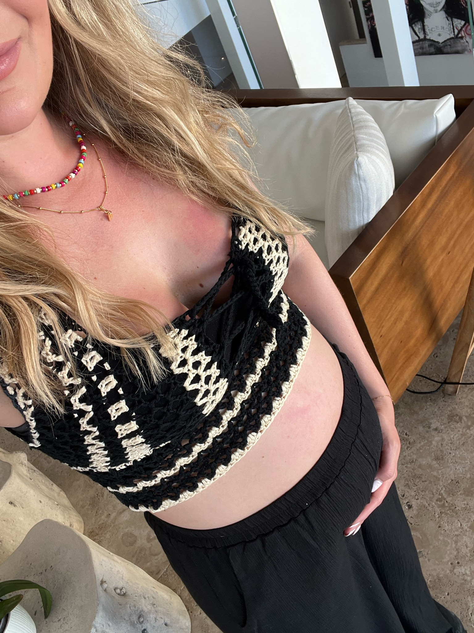 beach dinner outfit! Crochet top (in a US 4) and coverup pants (in a US 8). 

#LTKbump #LTKstyletip