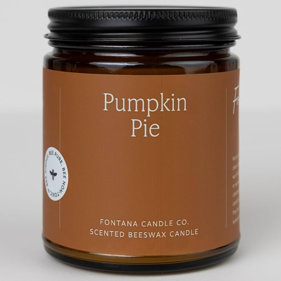 Fontana Candle Co Wood Wick Beeswax Jar Candles, Pumpkin Pie Fall Candle - Made with Coconut Oil ... | Amazon (US)