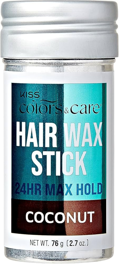 KISS COLORS & CARE 24 Hour Maximum Hold Edge Fixer Hair Wax Styling Stick, Non-Oily, Flake-Free, ... | Amazon (US)