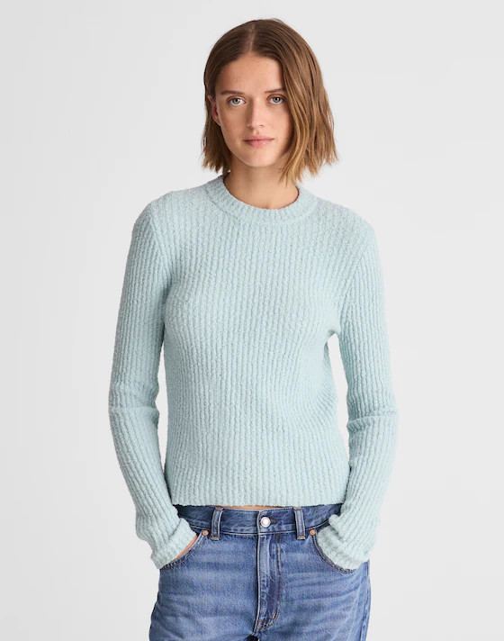 Boucl&eacute;-Knit Crewneck Sweater | Madewell