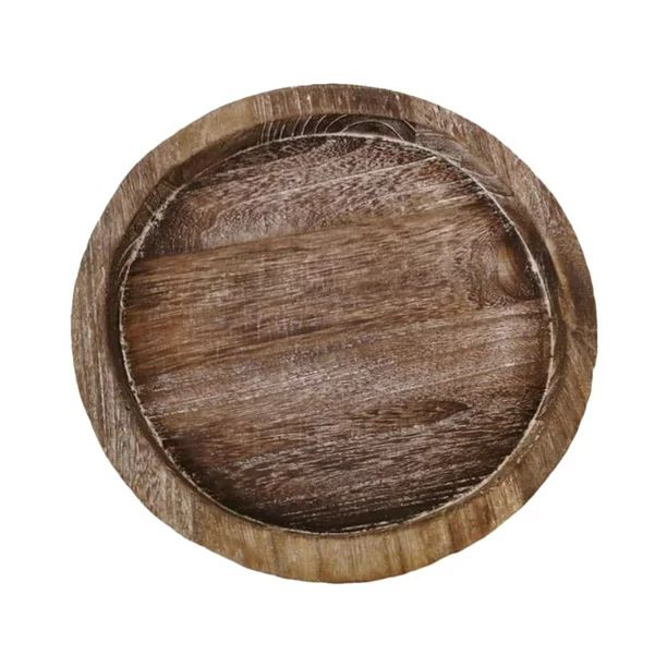 Rustic Wooden Tray Candle Holder - Small Decorative Plate Pillar Candle Tray Wood for Farmhouse D... | Walmart (US)