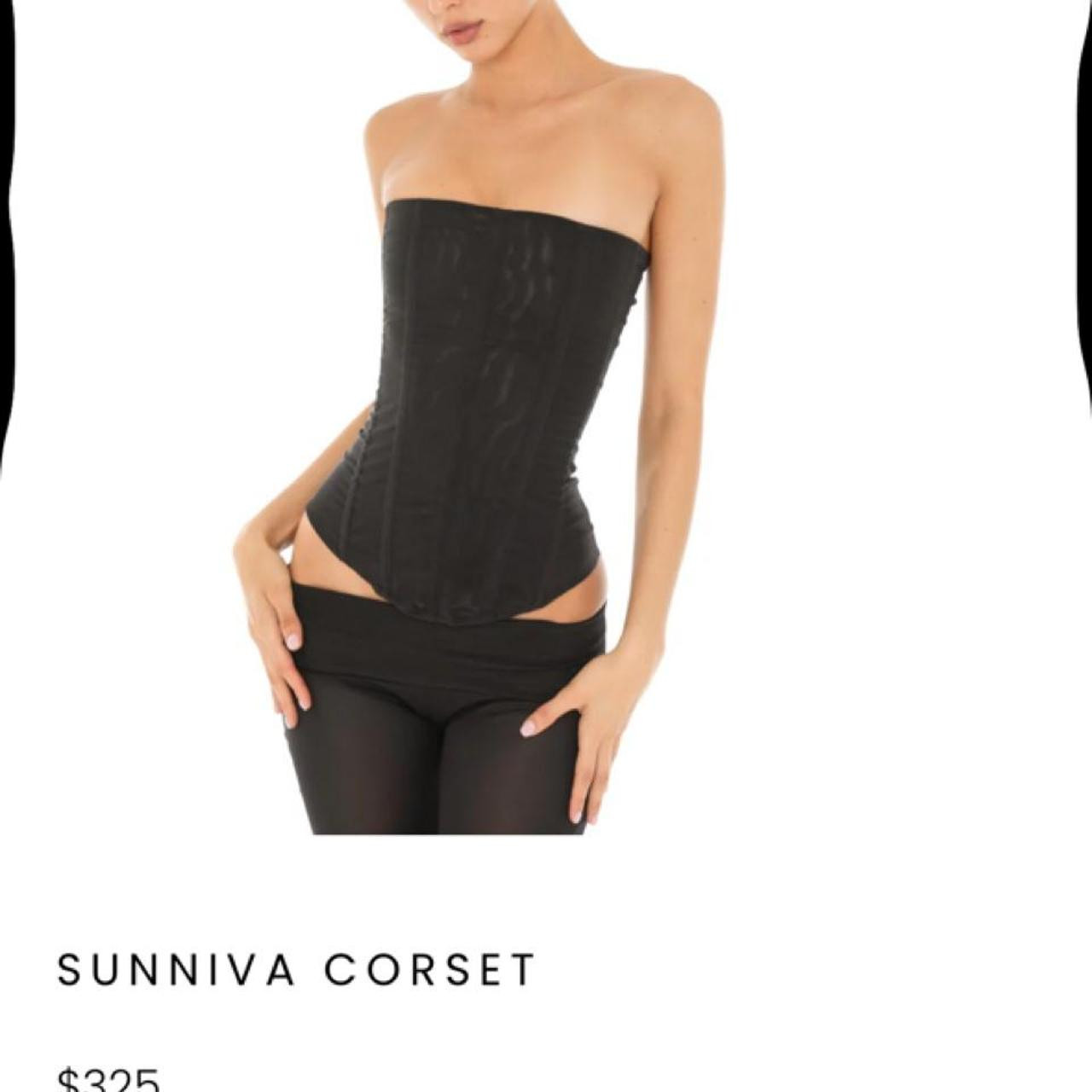Black corset top are you am i corset top size 4 75%... | Depop US