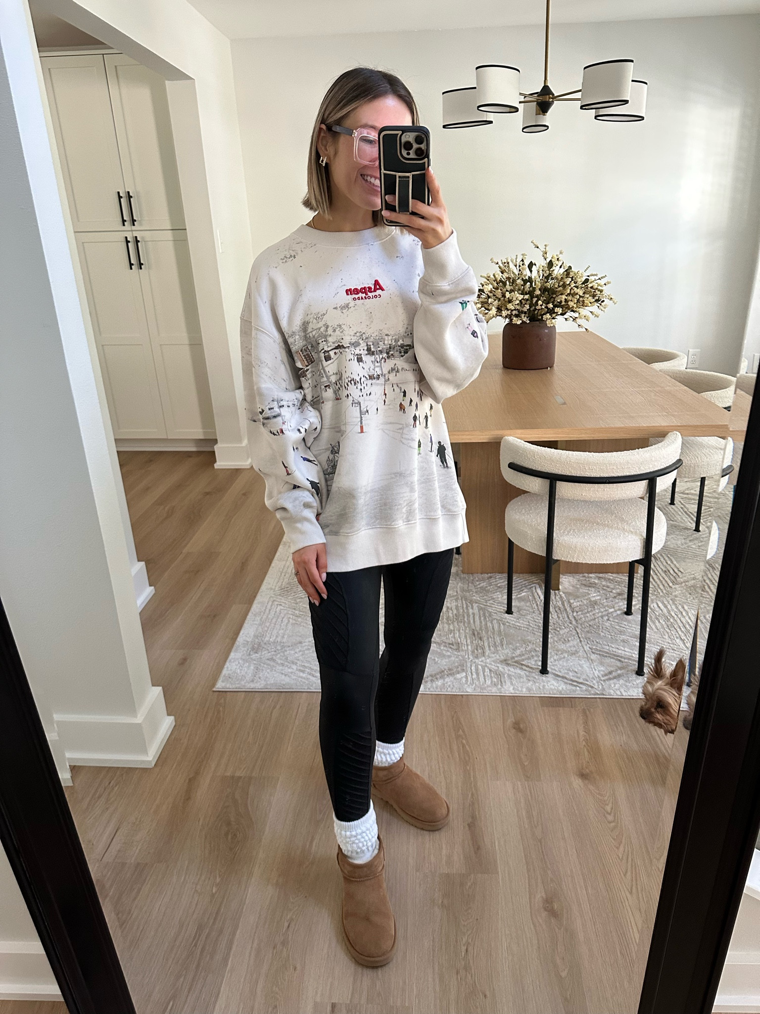 Abercrombie recent haul linked below 

Abercrombie ski destination vintage Sunday crew - this is SO soft and cozy!! I’m wearing a size M here but also got a small and think I’m gonna keep the small 

Spanx faux leather moto leggings size small petite tts

Amazon scrunchy socks 

Ugg classic ultra mini tts

#LTKStyleTip #LTKShoeCrush #LTKSeasonal