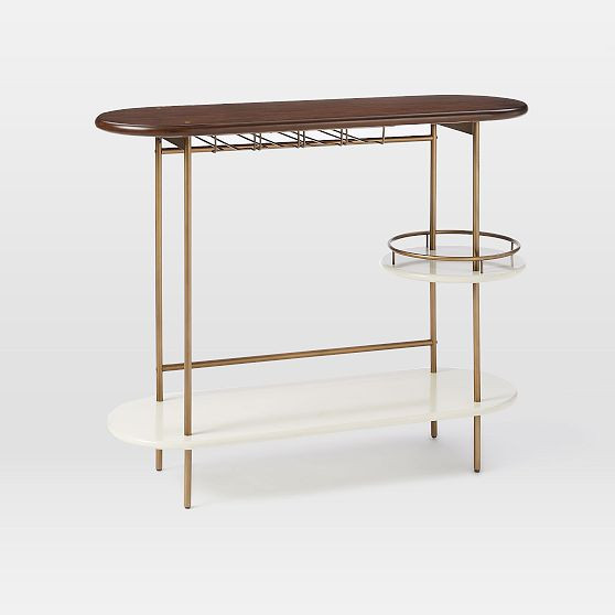 Tiered 40"" Bar Console, Parchment | West Elm (US)