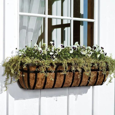 Ajalae English Hay Basket Metal Box Window Planter | Wayfair North America