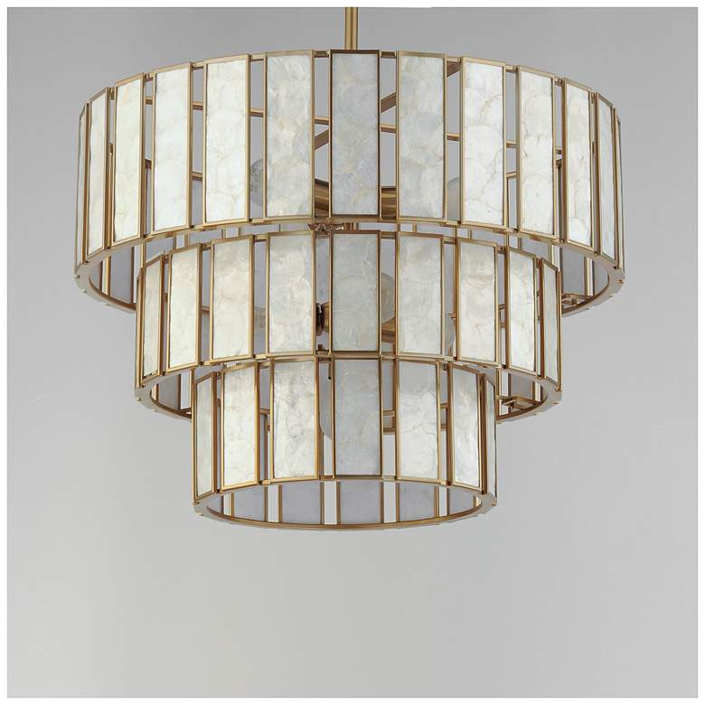 Maxim Miramar 26 1/2"W Natural Aged Brass Tiered Chandelier | Lamps Plus
