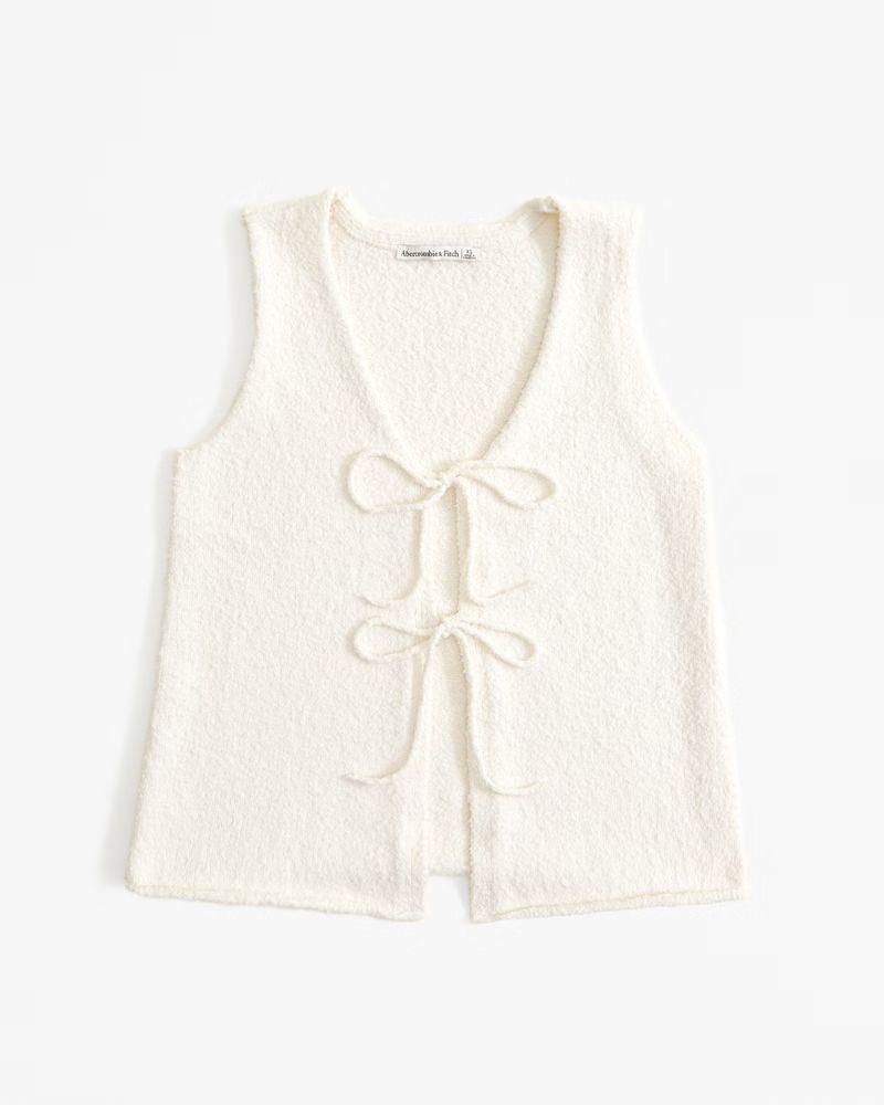 Tie-Front Textured Vest | Abercrombie & Fitch (US)