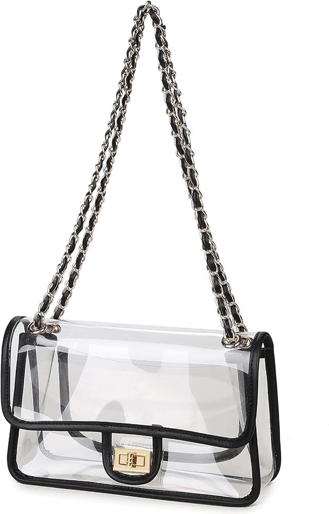 Lam Gallery Women's PVC Clear Purse Handbags for Working Beach Concert Sport Event Clear Bag Turn... | Amazon (US)