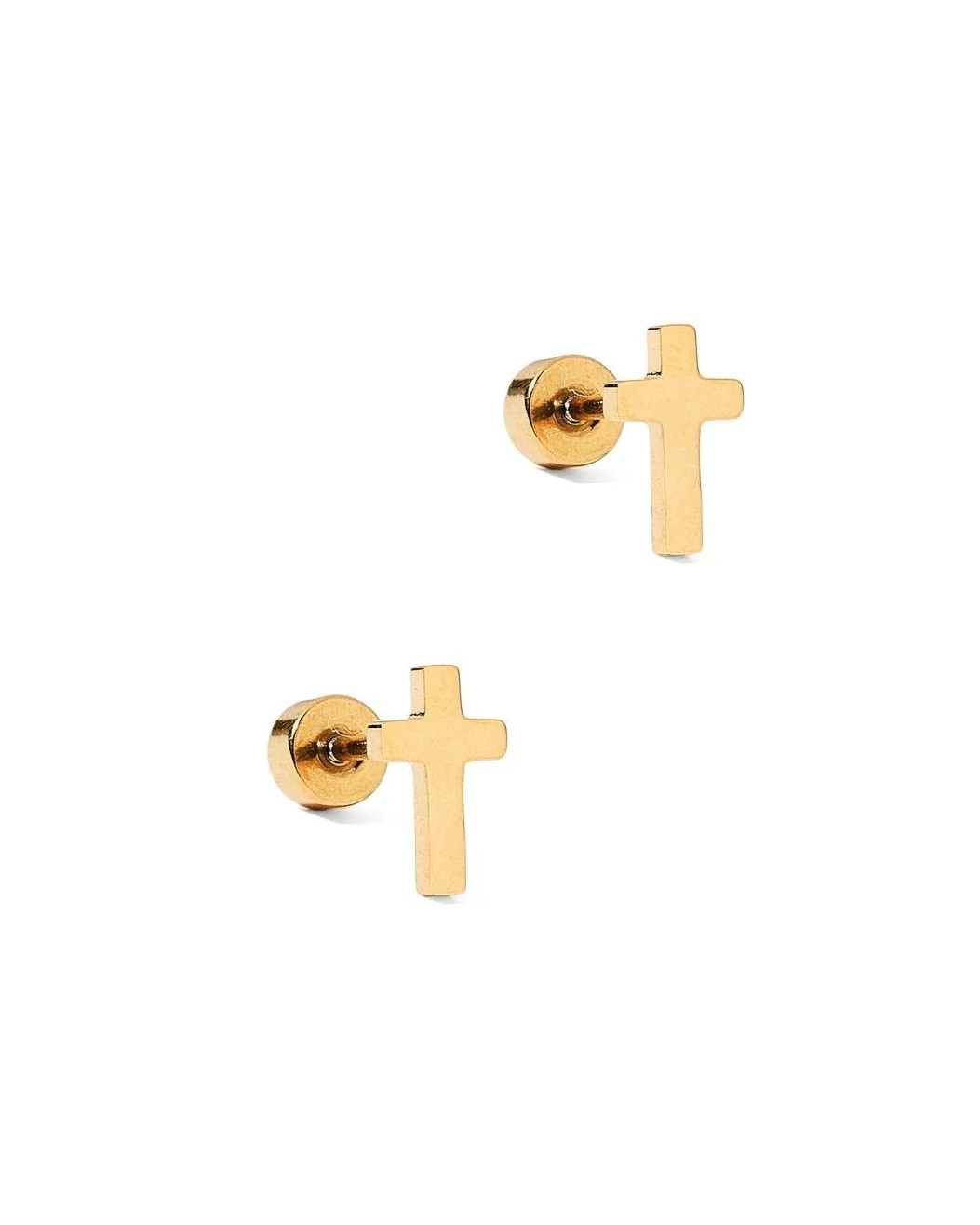 Screwback Stud Earrings - Catherine Cross Gold | LINNY CO LLC