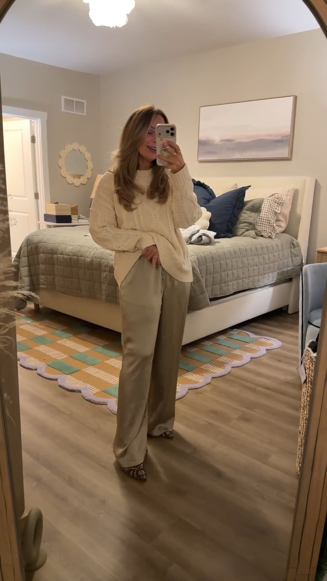 silk pants, oversized sweater, cozy winter outfit, women’s fashion, trendy fashion, loft, satin pants, petite friendly, holiday casual outfit 

#LTKSeasonal #LTKHoliday #LTKootd