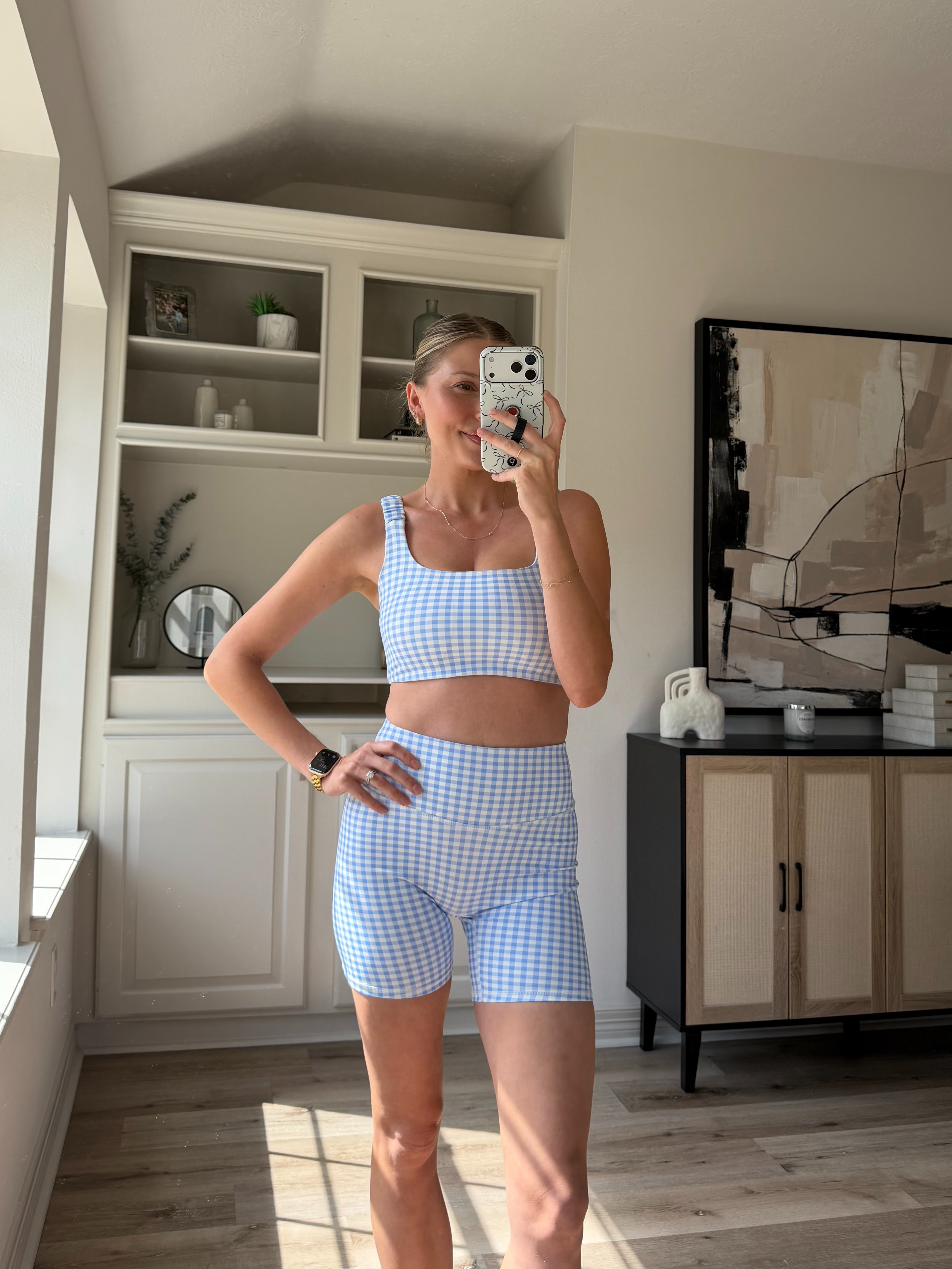 Cutest gingham workout matching set! Wearing small 

 #LTKootd #LTKActive