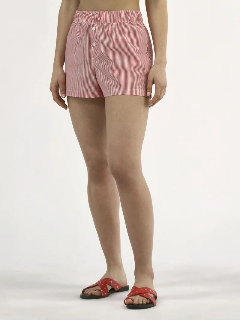 No Boundaries Striped Boxer Shorts, Women’s | Walmart (US)