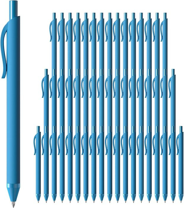 50 Pack Blue Ink Pens - Bulk Pens, 1.0MM Medium Point Ballpoint Pens, Smooth Writing No Bleed Ret... | Amazon (US)