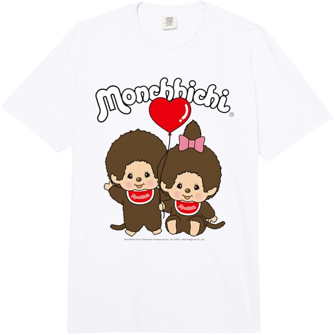 Monchhichi Valentine's Day Cute Little Fluffy Twins Comfort Colors Adult Heavyweight T-Shirt | Amazon (US)
