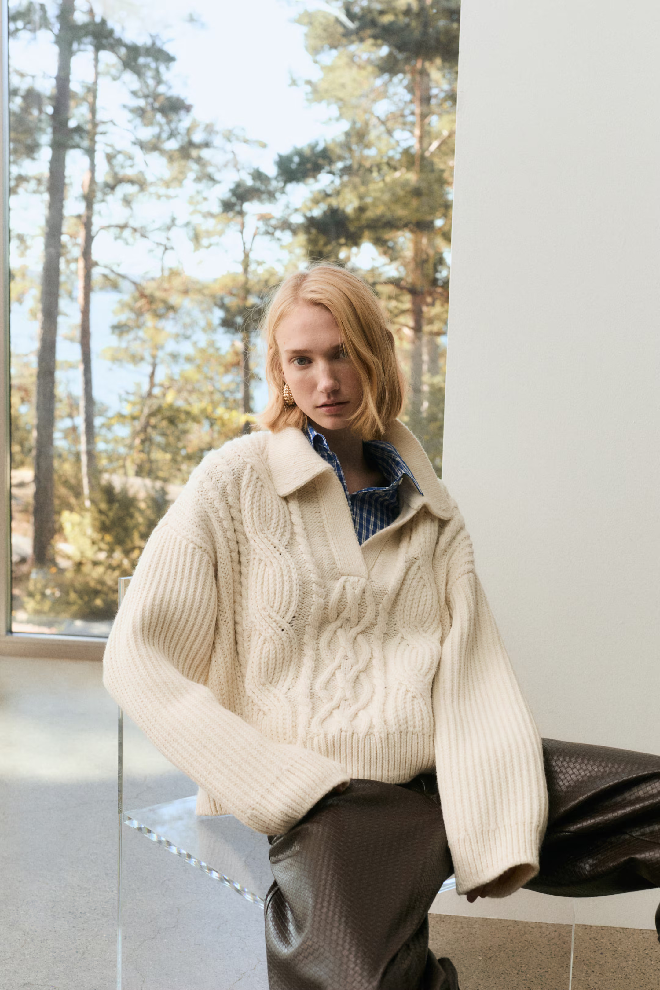 Cable-knit collared jumper | H&M (UK, MY, IN, SG, PH, TW, HK)