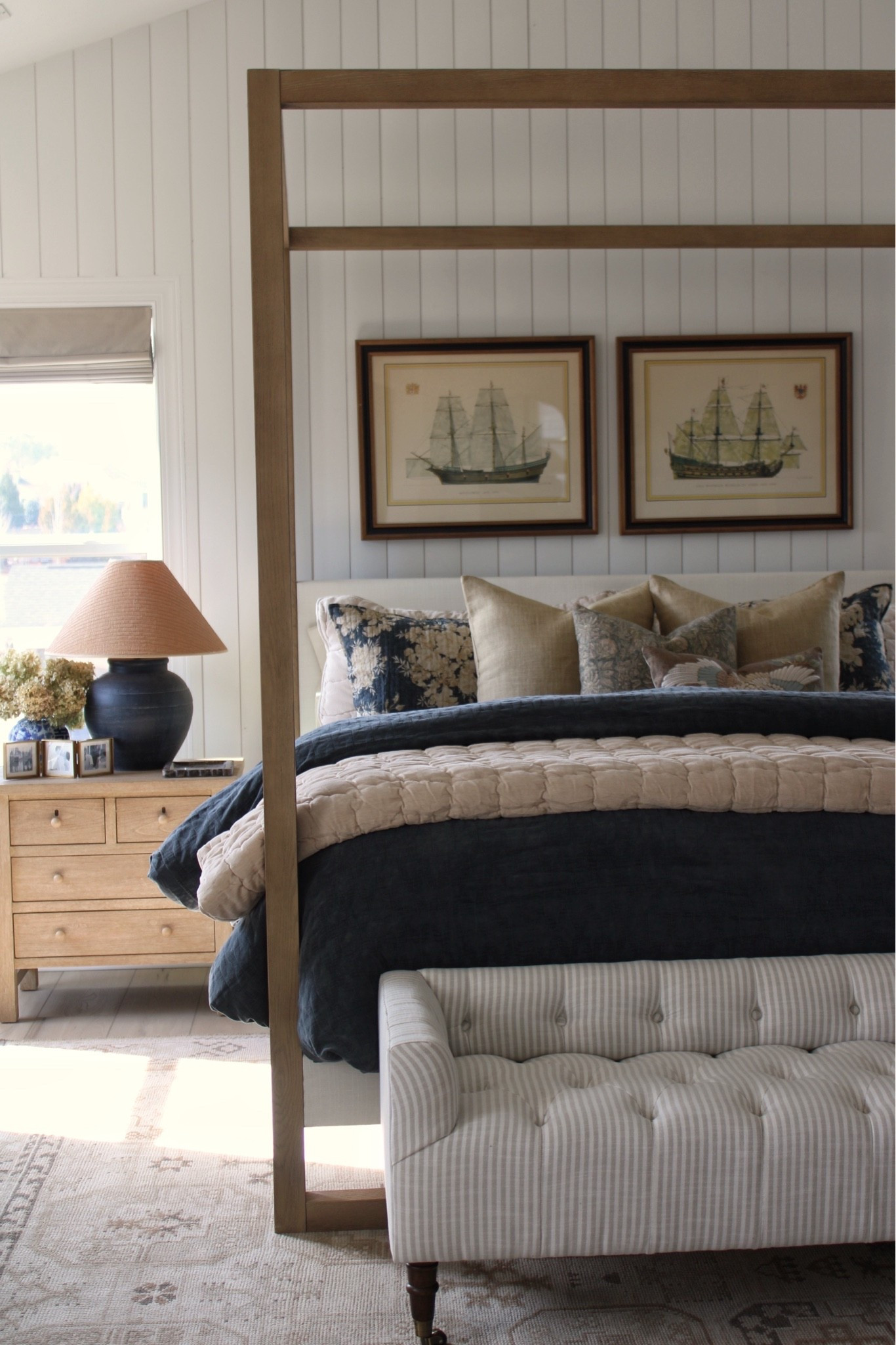 Primary bedroom, dark blue bedding

#LTKHome