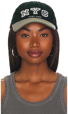 ANINE BING Sport Jeremy NYC Baseball Cap in Charcoal Green from Revolve.com | Revolve Clothing (Global)