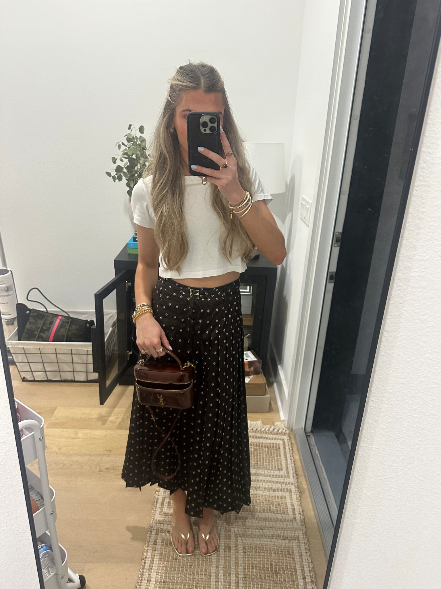 My outfit from Saturday night it was casual something I put together really quickly wearing my Cotton on white baby tee and my new Sandro skirt I rented from rent the runway. 

My rent the runway code is “RTRXSVOSEN50” Rent the runway is one of my fav clothing rental services. You can choose your own plan to rent any number of items for any occasion from weddings to work to game day to everything in between. ✨ 

#LTKSaleAlert #LTKootd #LTKFindsUnder100